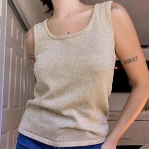 Vintage Cache Metallic Knit Tank Top – Size Medium